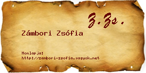Zámbori Zsófia névjegykártya